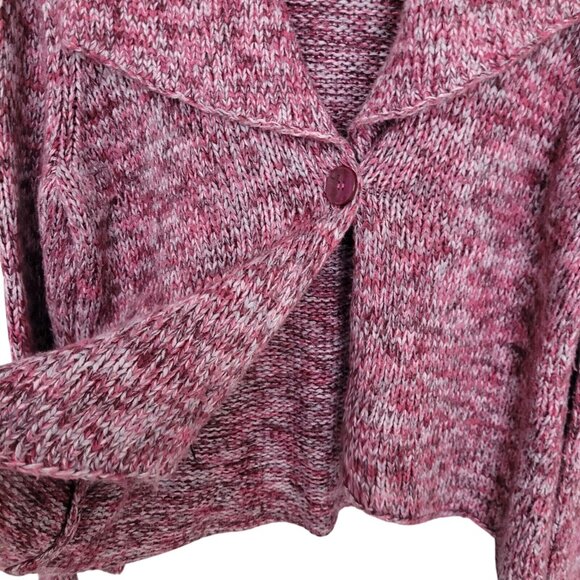 Gitano Womens Cowl Neck Knit Cardigan Size Large Red Bell Sleeve - Picture 5 of 7